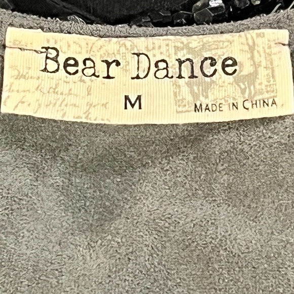 BEAR DANCE SLEEVELESS SCOOP NECK FAUX SUEDE TANK SHIFT DRESS GRAY MEDIUM EUC - Picture 11 of 13